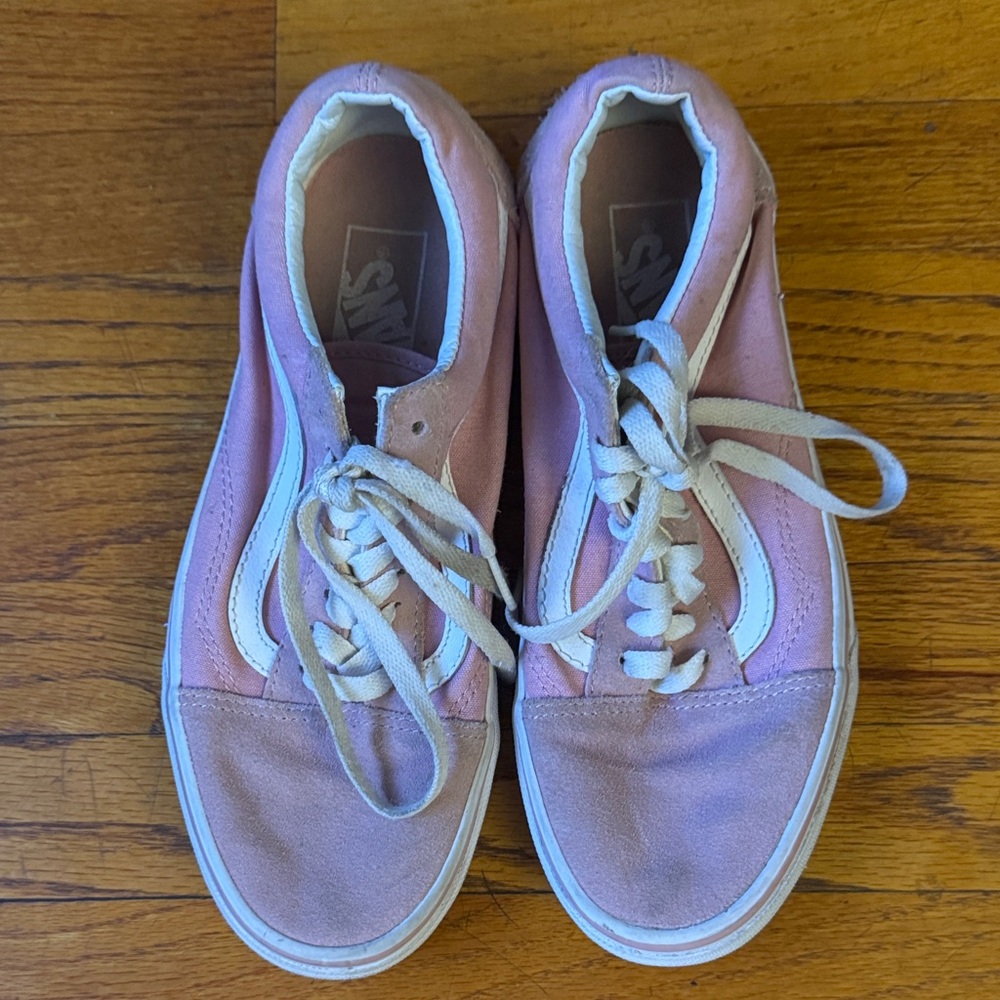 Vans Light Pink and White Casual Sneakers